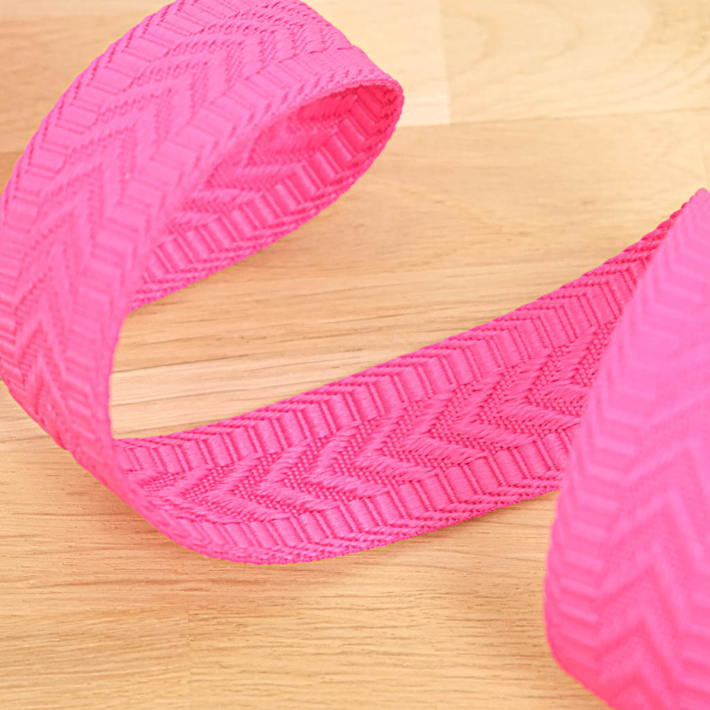 Faux Solid Fuchsia Herringbone Strap - Maison Klem